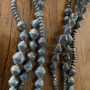 Noonday Collection Blue Paper Bead Necklace BEAUTIFUL